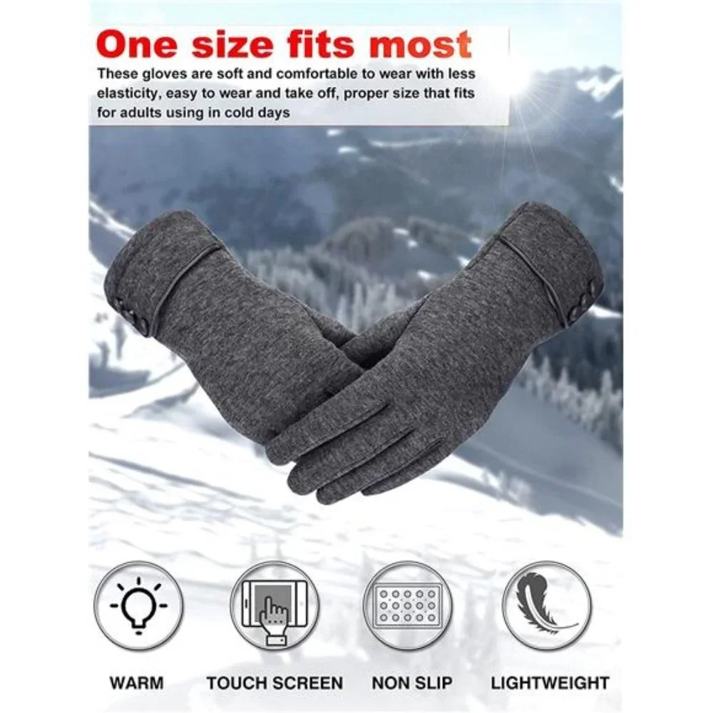 3 Pairs Women Winter Gloves Warm Touchscreen Gloves